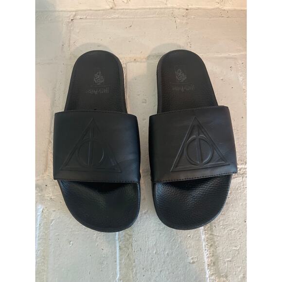 Vans x Harry Potter Deathly Hallows Slides Mens Size 10 - Picture 1 of 6